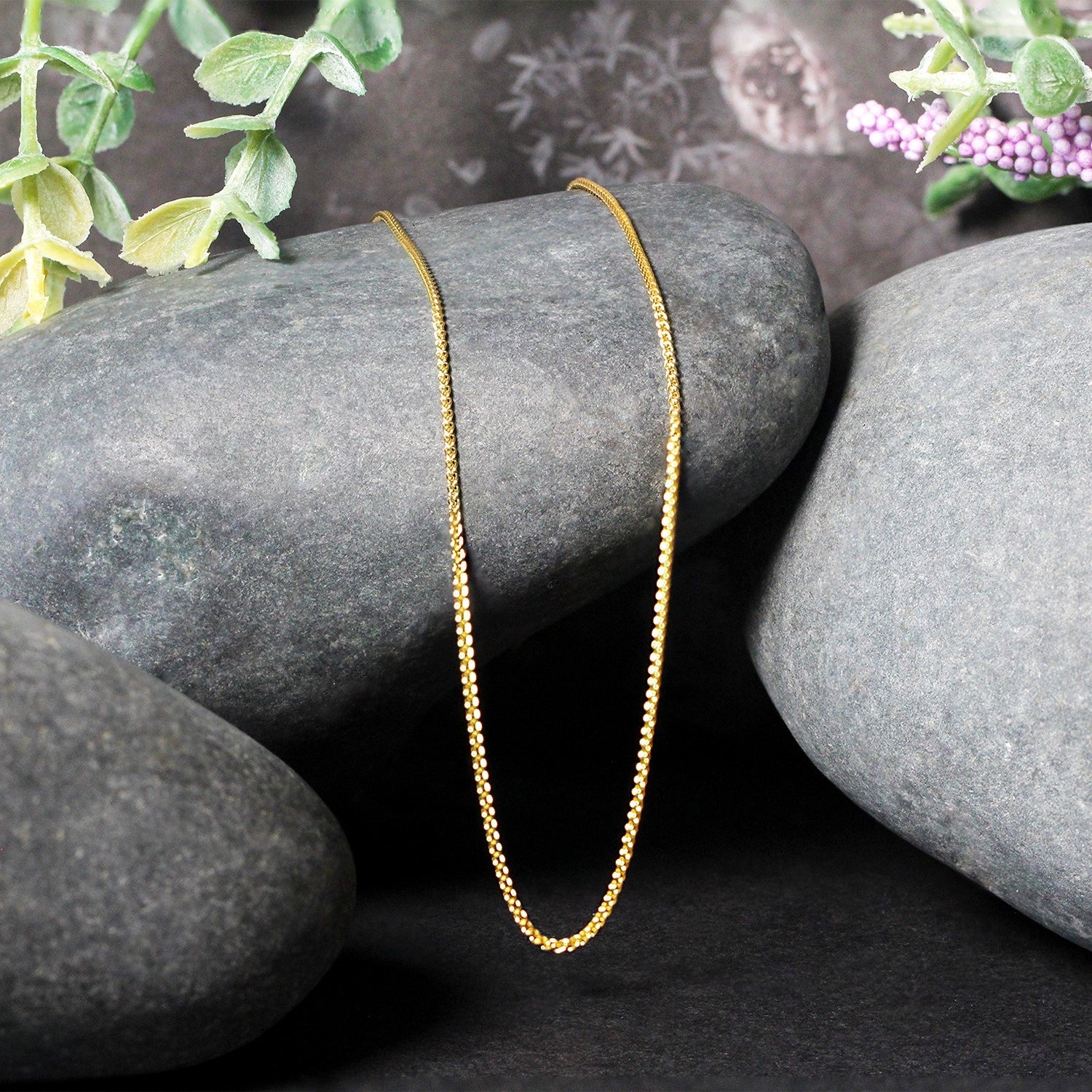 14k Yellow Gold Round Wheat Chain 1.0mm - Image 11
