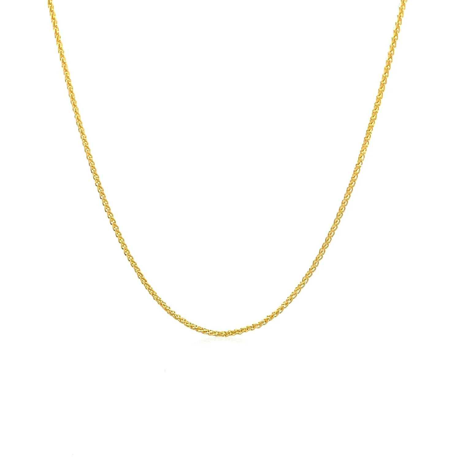 14k Yellow Gold Round Wheat Chain 1.0mm - Image 2