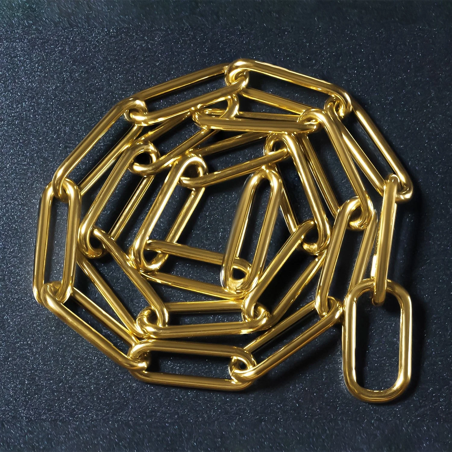 14k Yellow Gold Rounded Paperclip Chain Necklace - Image 12