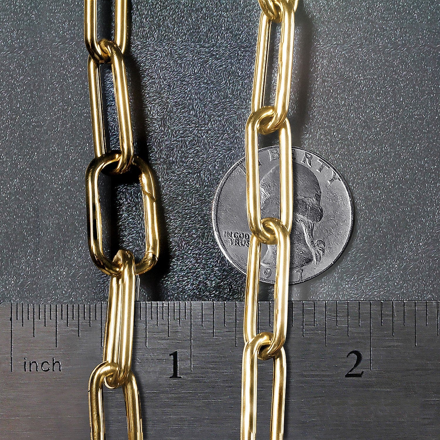 14k Yellow Gold Rounded Paperclip Chain Necklace - Image 13