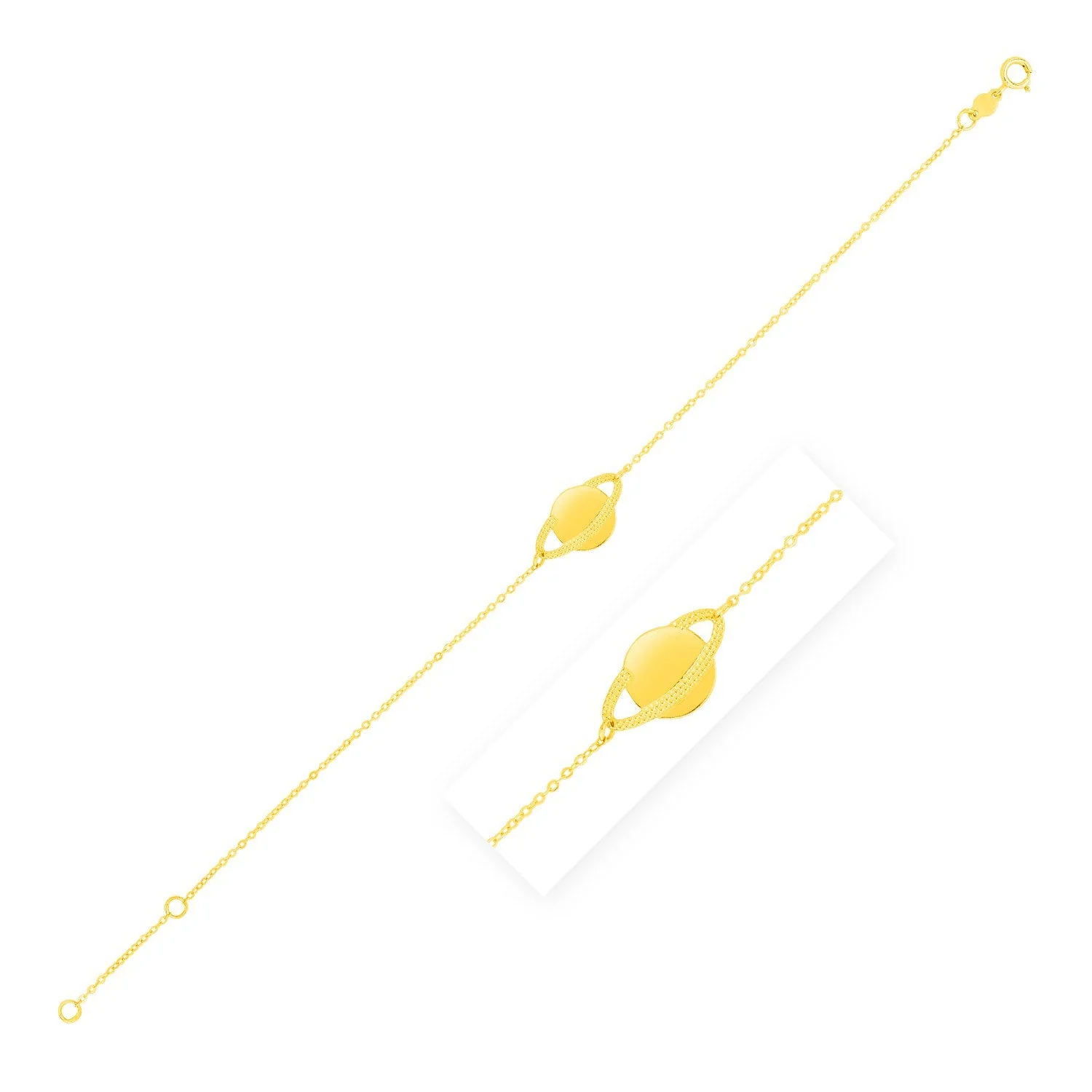 14K Yellow Gold Saturn Bracelet - Image 2