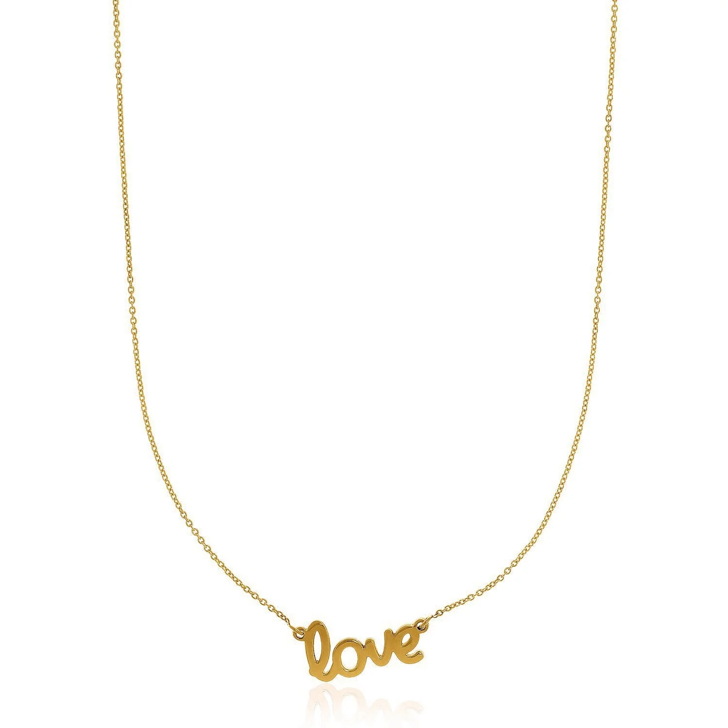 14k Yellow Gold Script LOVE Necklace - Image 5