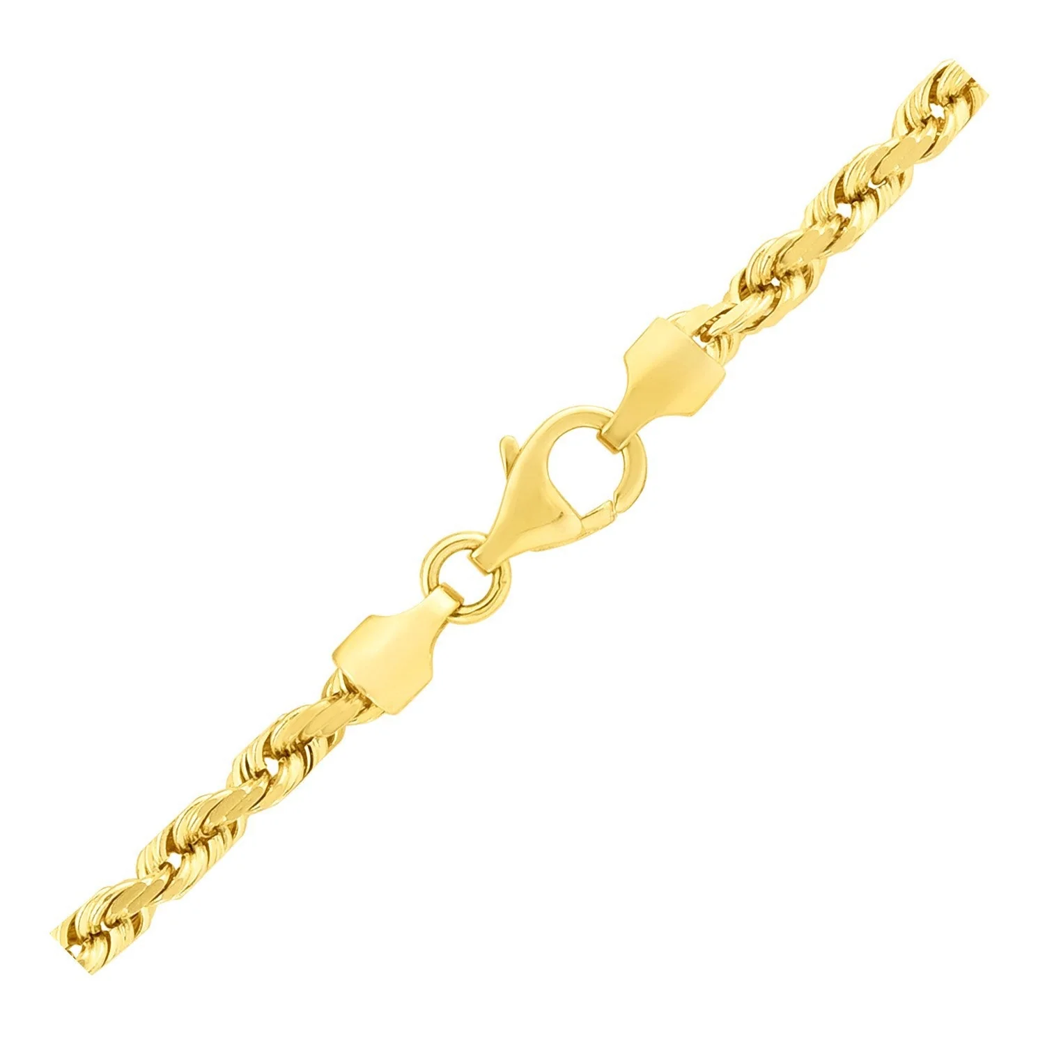 14k Yellow Gold Solid Diamond Cut Rope Chain (4.00 mm) - Image 2