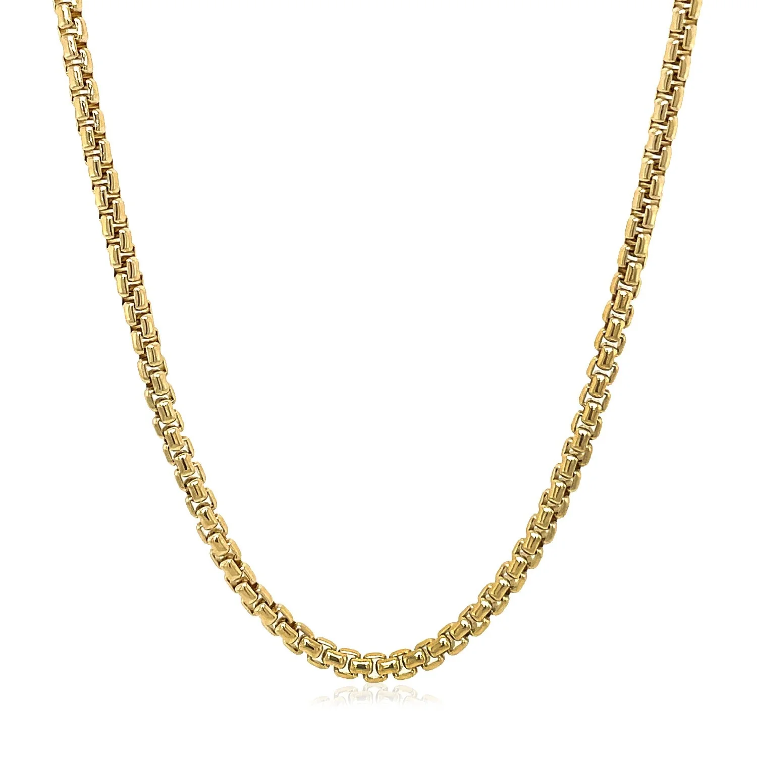 14k Yellow Gold Solid Round Box Chain 2.5 mm - Image 8