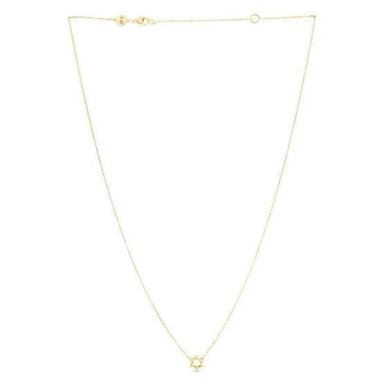 14k Yellow Gold Star of David Necklace - Image 2