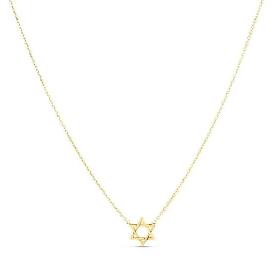 14k Yellow Gold Star of David Necklace - Image 3