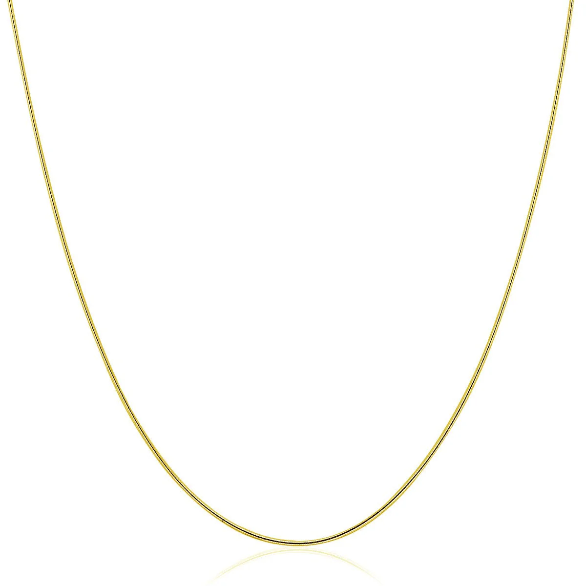 14k Yellow Gold Thin Motif Round Omega Necklace - Image 5