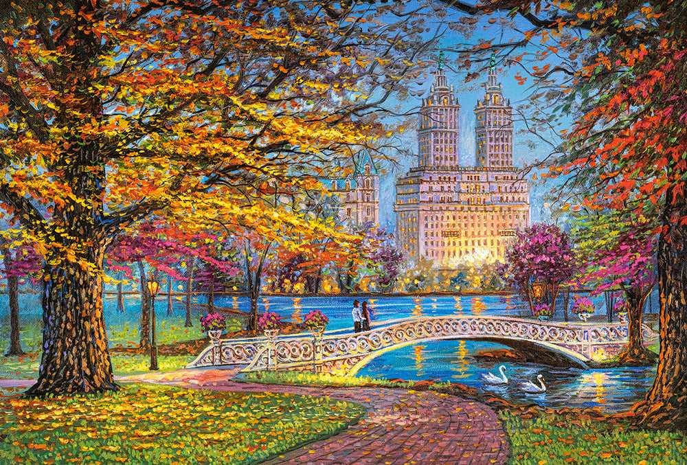 1500 Piece Jigsaw Puzzle, Autumn Stroll, Central Park, NY, New York puzzle, Cityscape, Adult Puzzles, Castorland C-151844-2 - Image 2