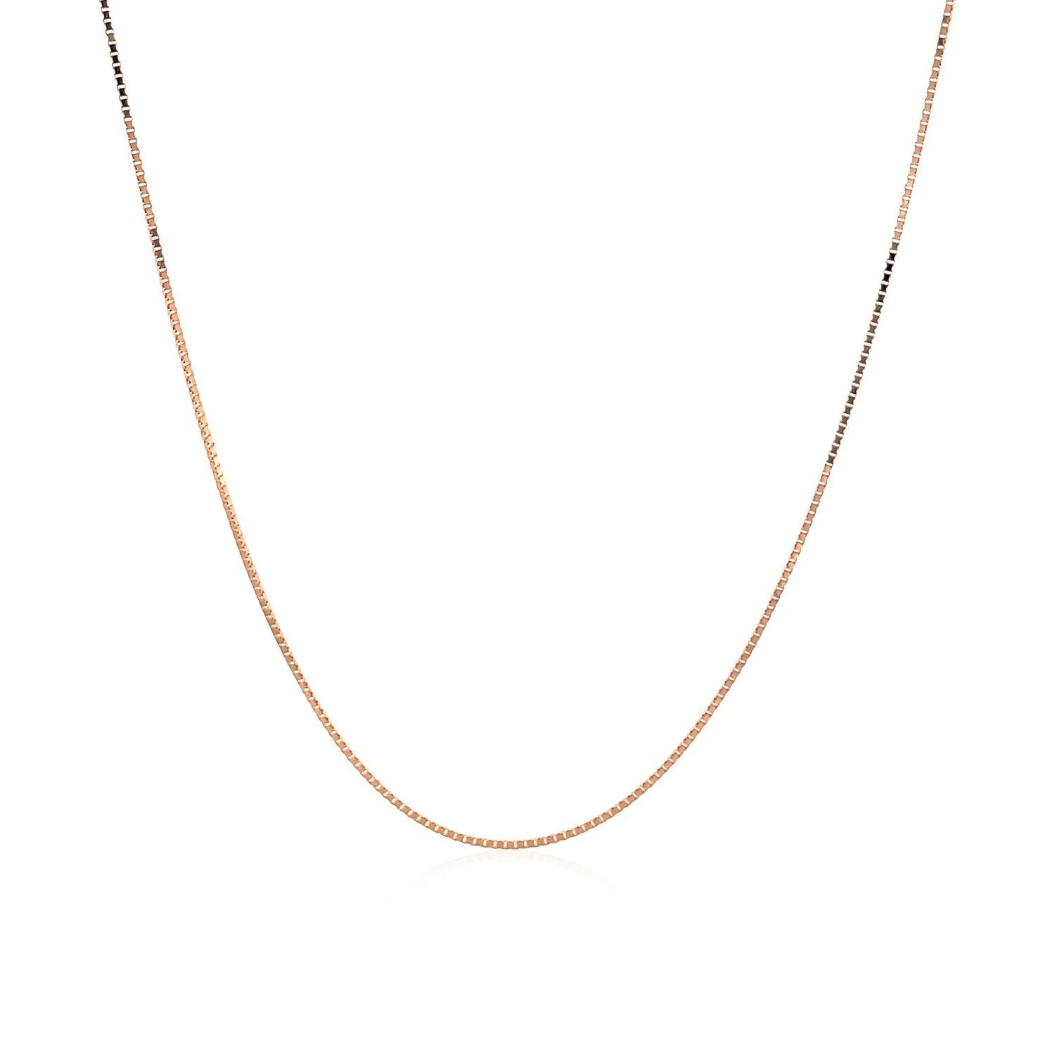 18k Rose Gold Classic Box Chain (0.60 mm) - Image 2