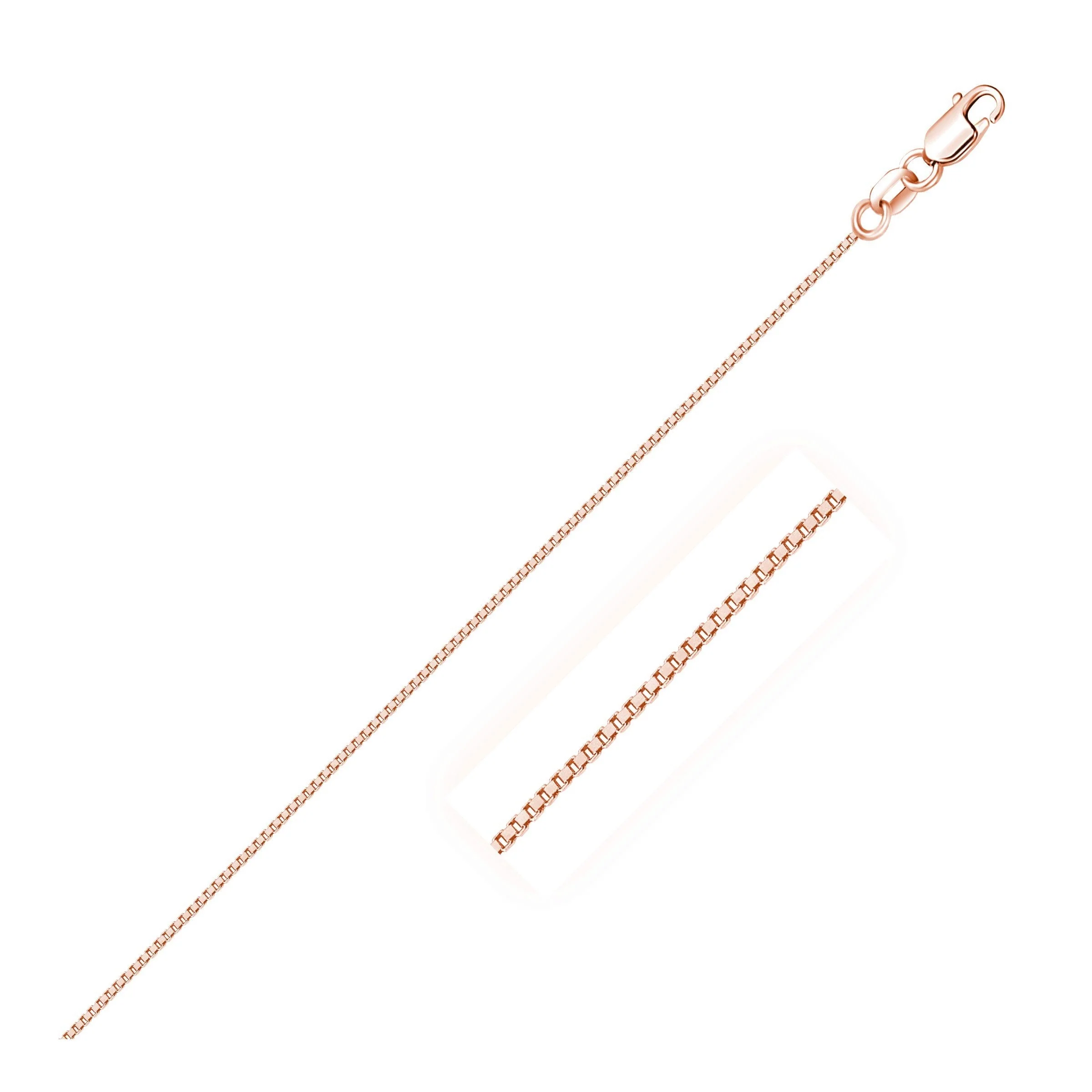 18k Rose Gold Classic Box Chain (0.60 mm) - Image 5