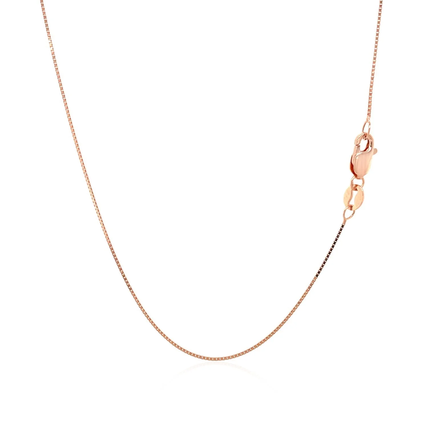 18k Rose Gold Classic Box Chain (0.60 mm) - Image 7