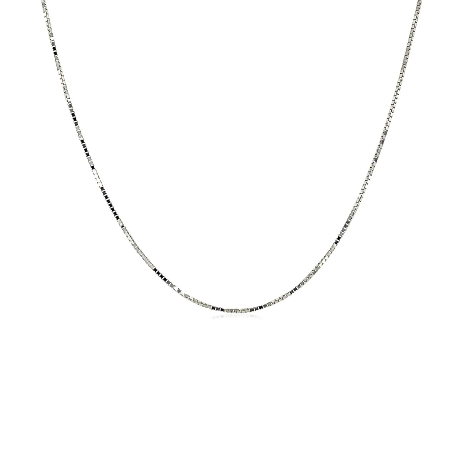 18k White Gold Box Chain 0.6mm - Image 2
