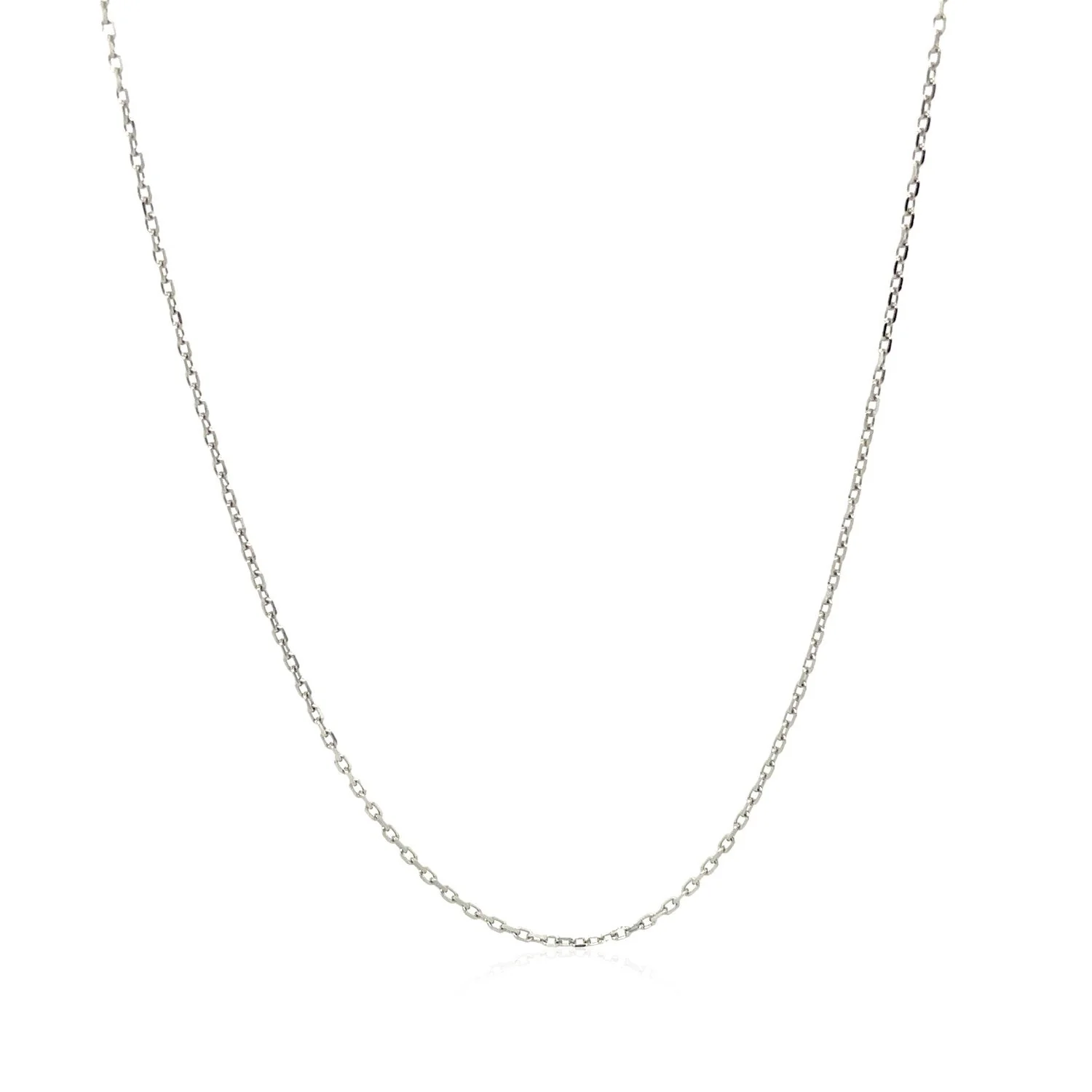18k White Gold Diamond Cut Cable Link Chain (0.75 mm) - Image 5