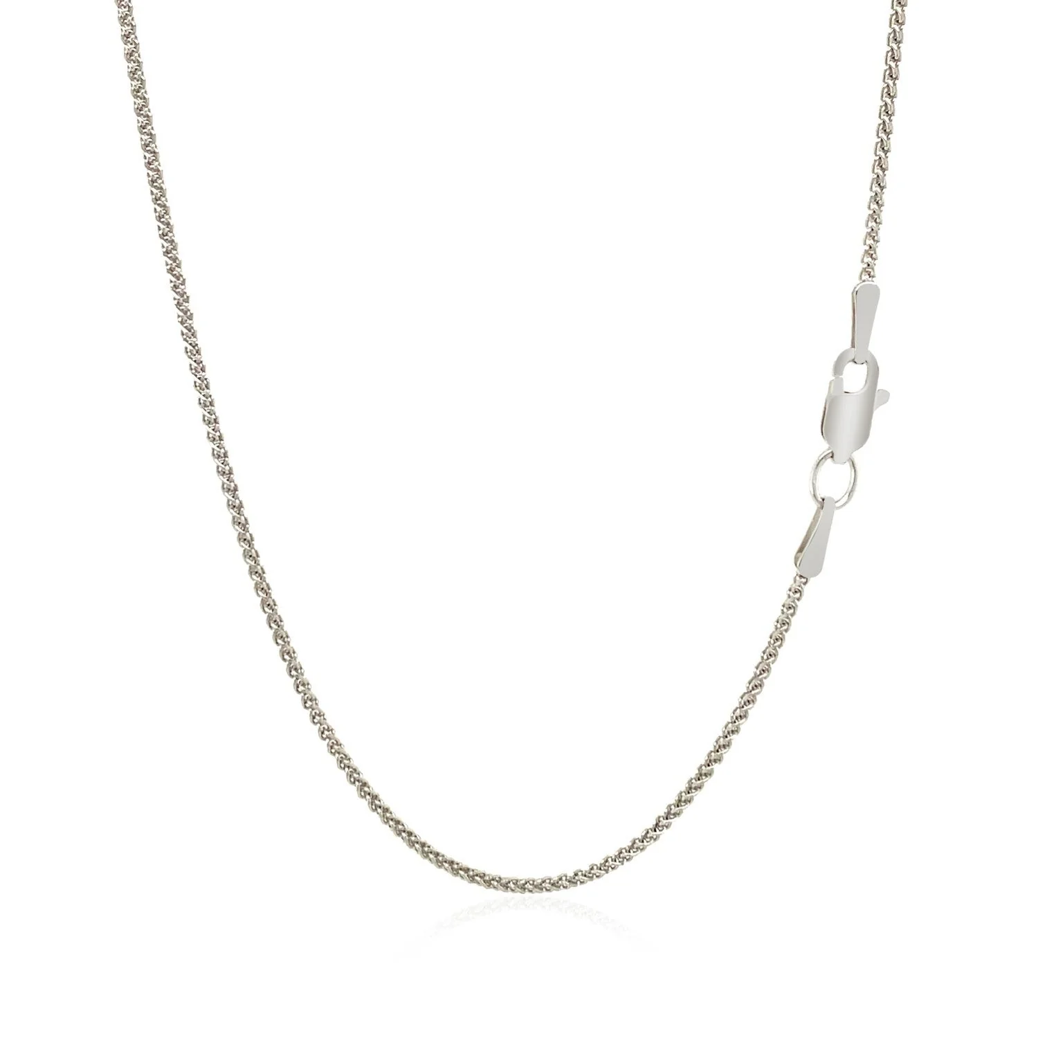 18k White Gold Round Wheat Chain 1.4mm - Image 3