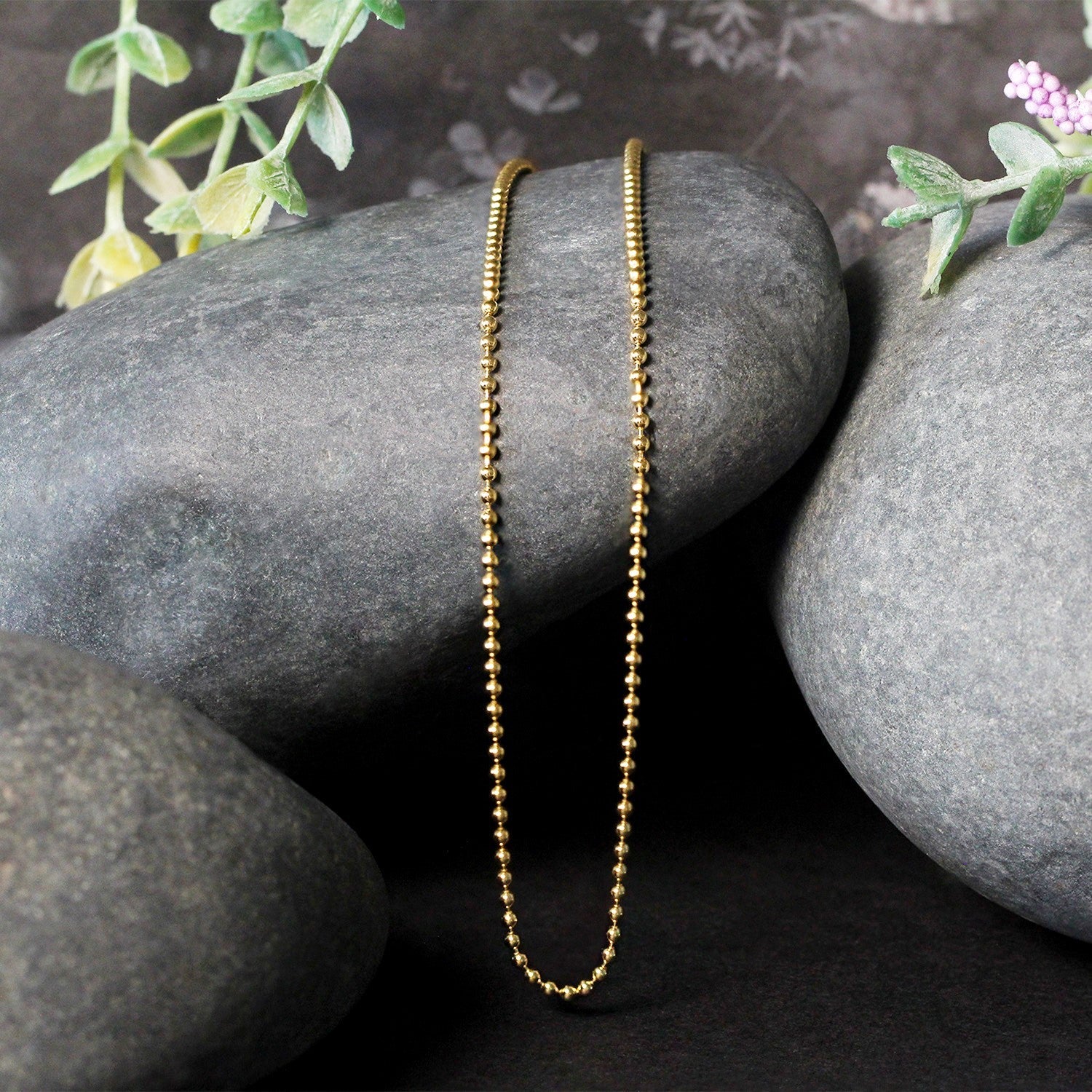 18k Yellow Gold Bead Chain 1.5mm (1.50 mm) - Image 11