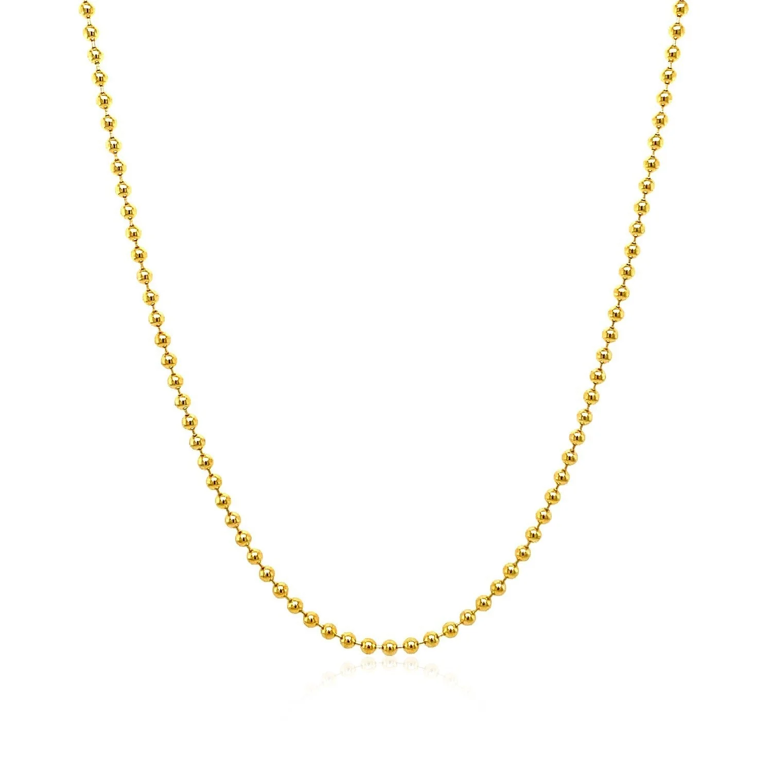 18k Yellow Gold Bead Chain 1.5mm (1.50 mm) - Image 3