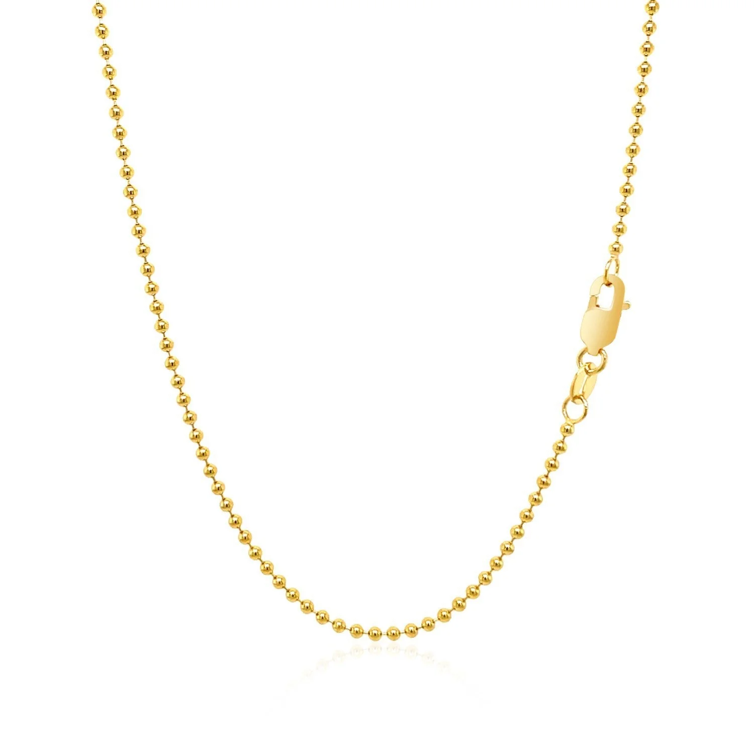 18k Yellow Gold Bead Chain 1.5mm (1.50 mm) - Image 4