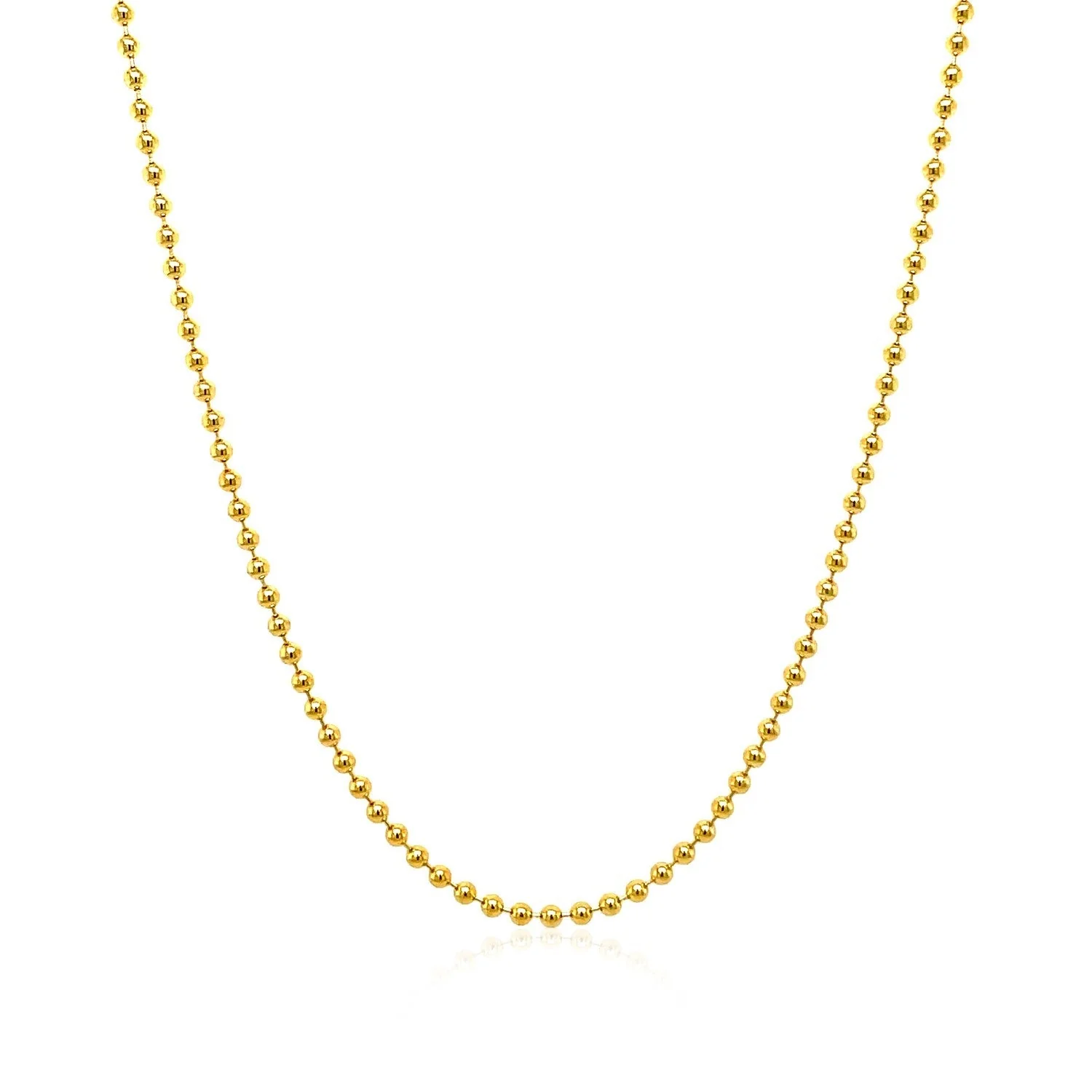 18k Yellow Gold Bead Chain 1.5mm (1.50 mm) - Image 9
