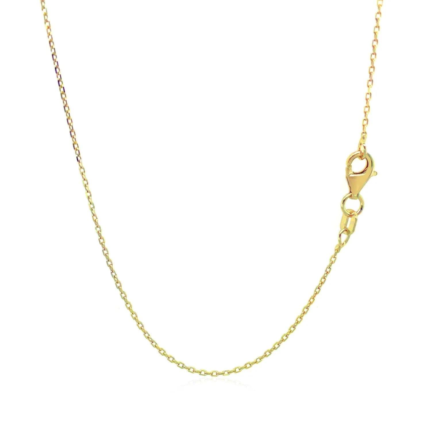 18k Yellow Gold Diamond Cut Cable Link Chain (0.80 mm) - Image 10