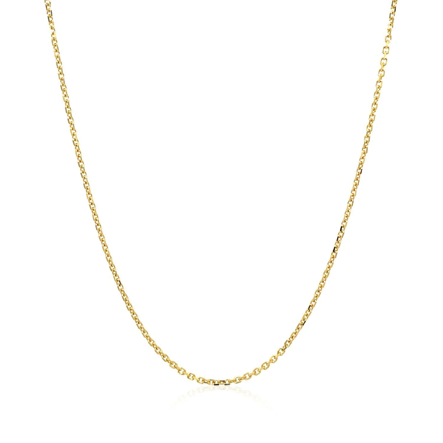 18k Yellow Gold Diamond Cut Cable Link Chain (1.10 mm) - Image 3
