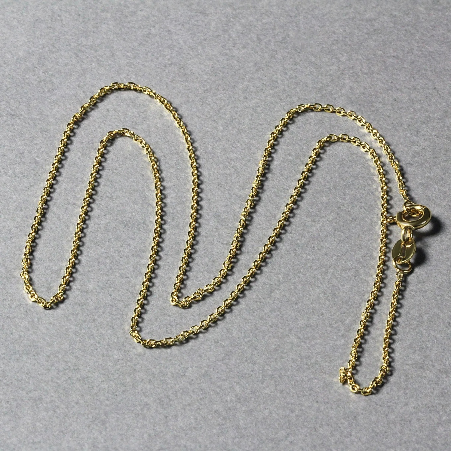 18k Yellow Gold Diamond Cut Cable Link Chain (1.10 mm) - Image 5