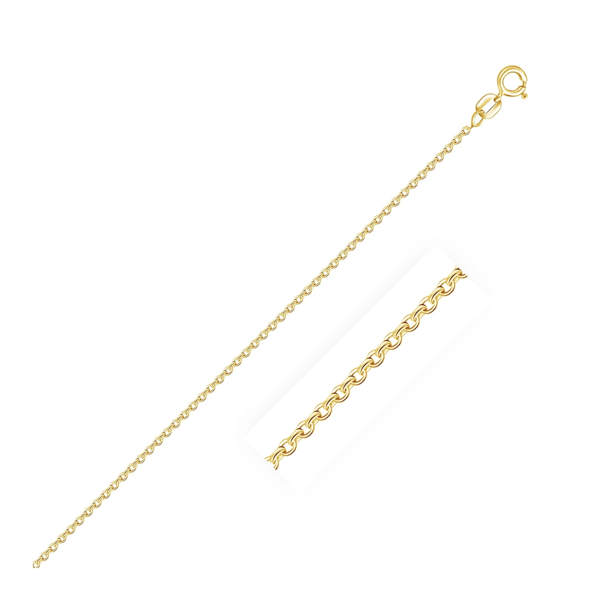 18k Yellow Gold Diamond Cut Cable Link Chain (1.10 mm) - Image 7