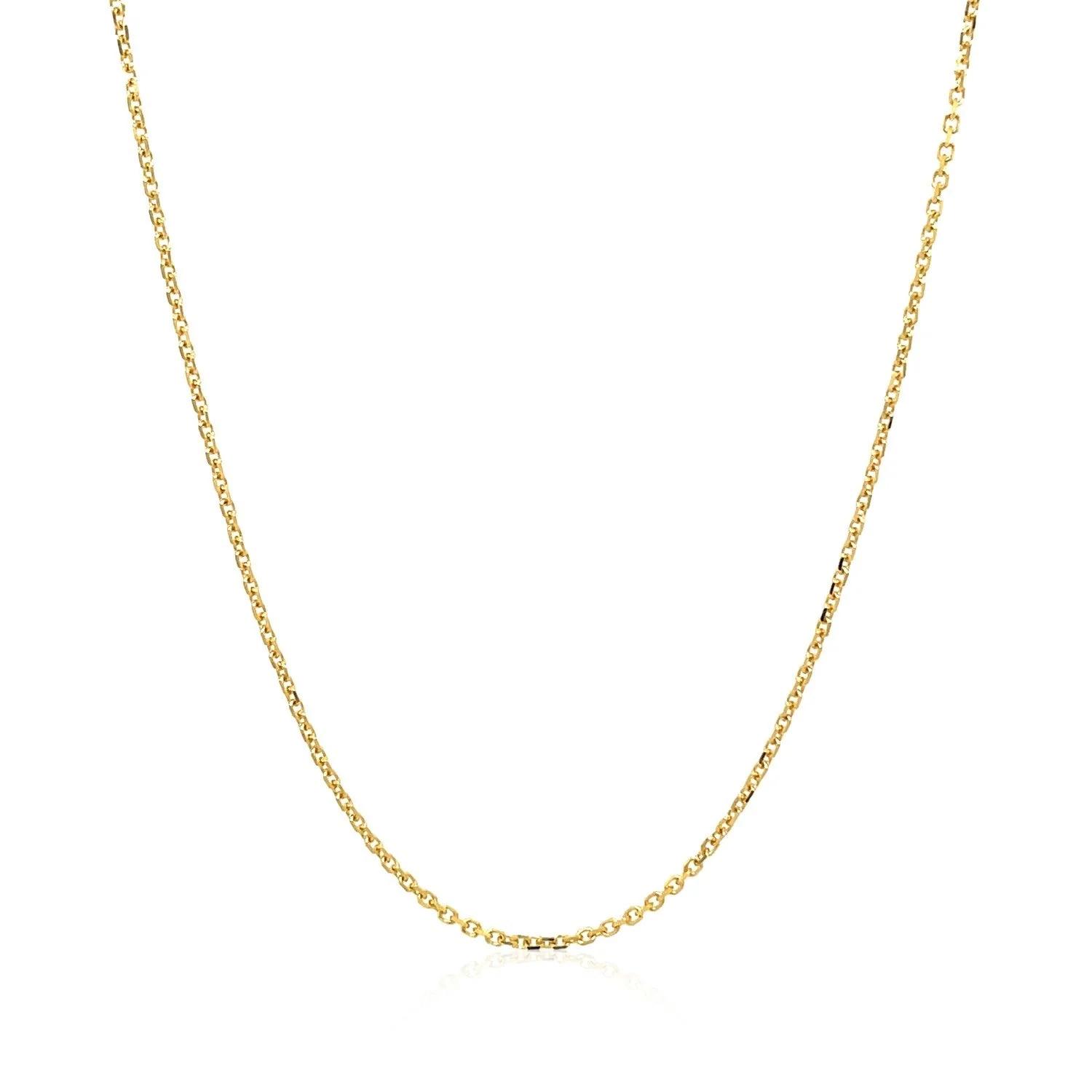 18k Yellow Gold Diamond Cut Cable Link Chain (1.10 mm) - Image 9