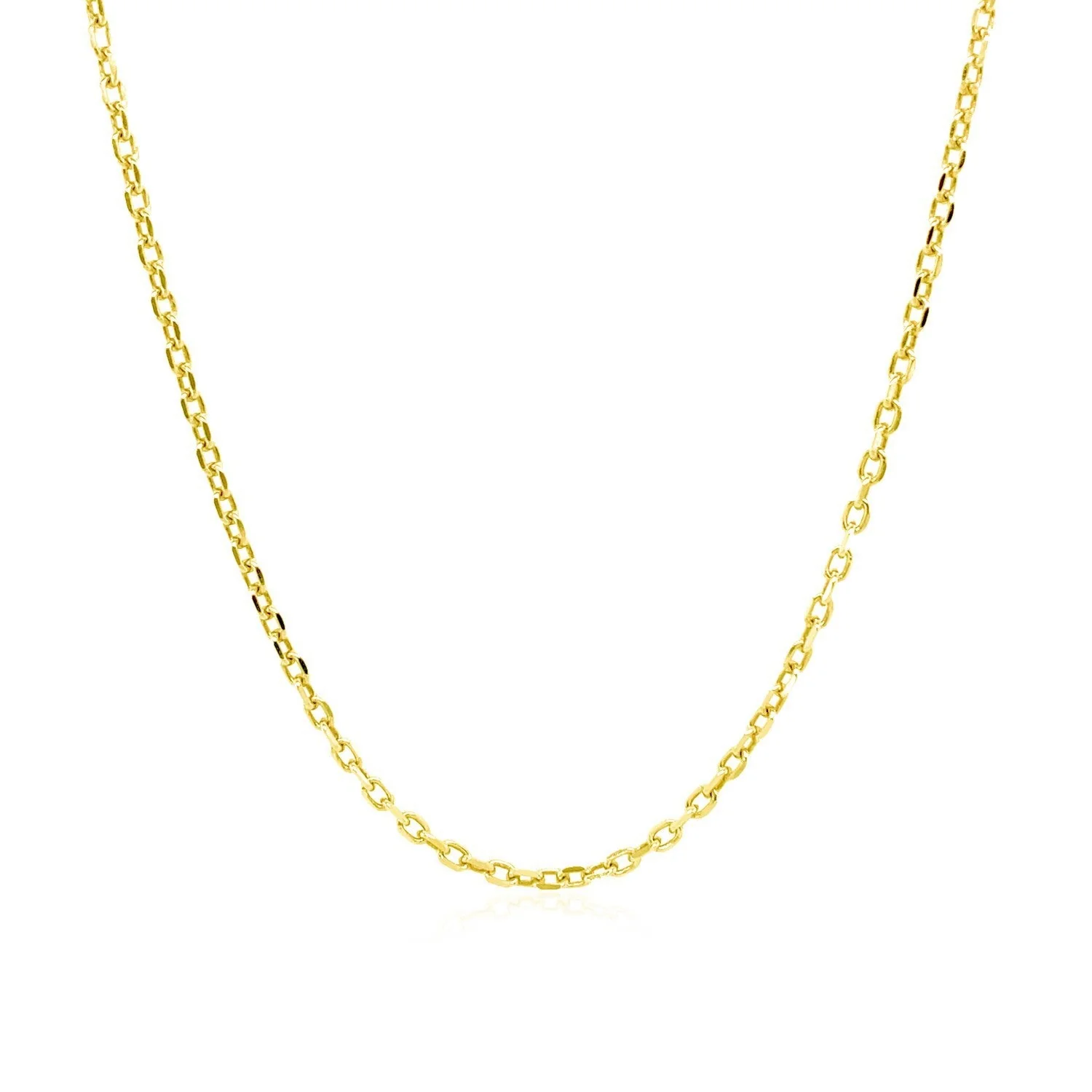18k Yellow Gold Diamond Cut Cable Link Chain (1.40 mm) - Image 2
