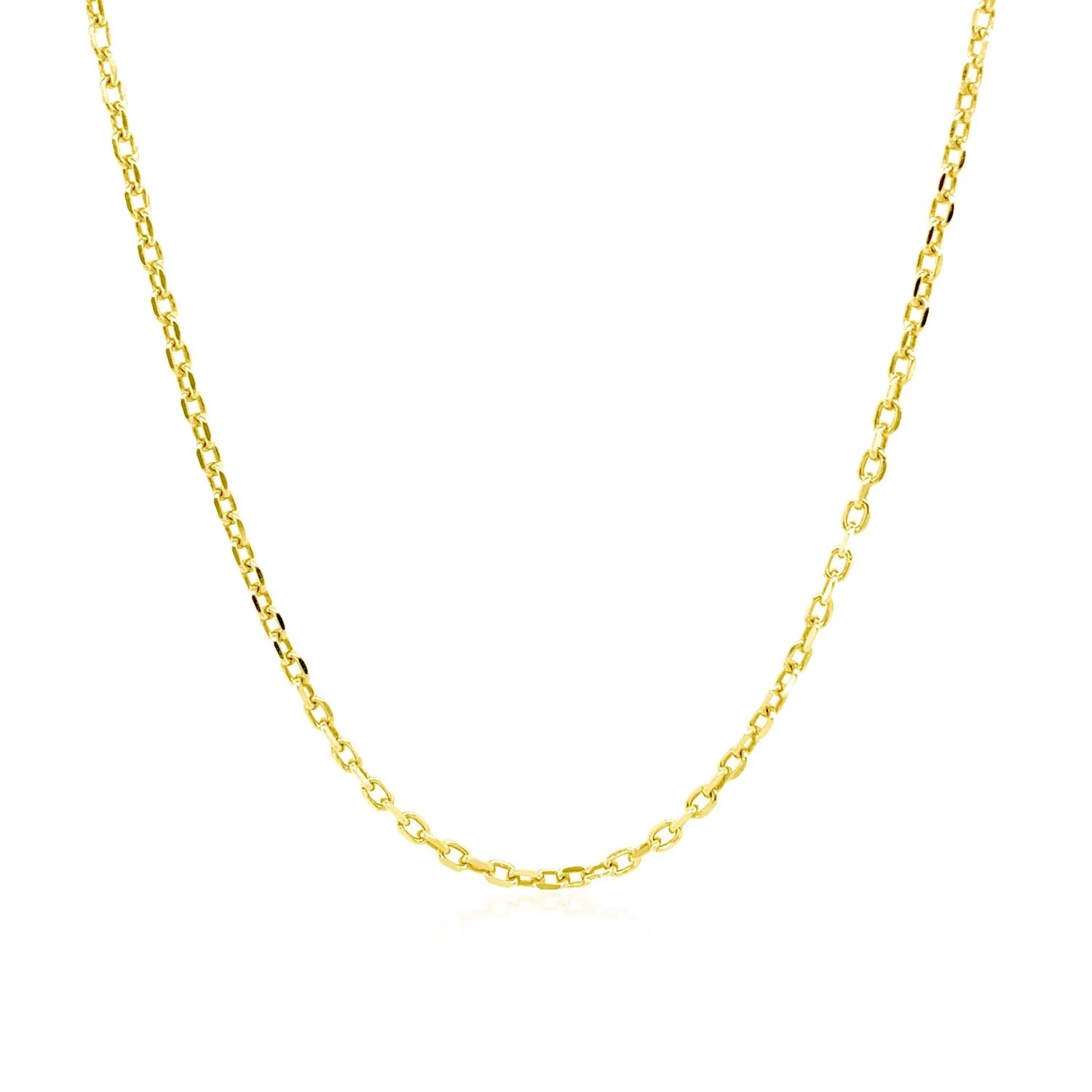 18k Yellow Gold Diamond Cut Cable Link Chain (1.40 mm) - Image 6