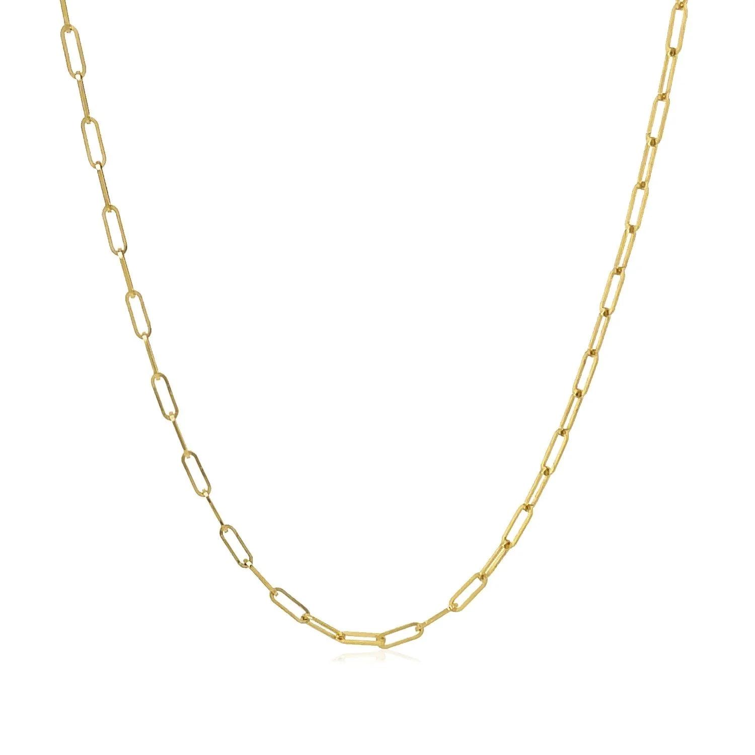18K Yellow Gold Fine Paperclip Chain (1.50 mm) - Image 8