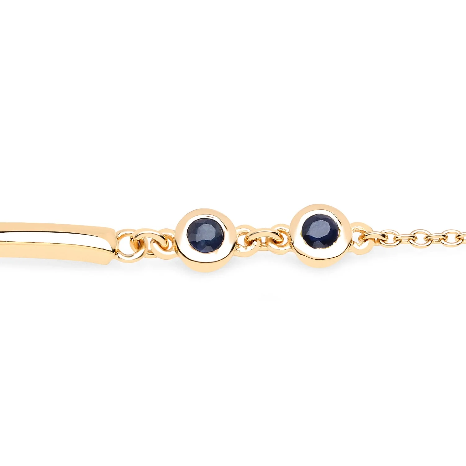 18K Yellow Gold Plated 0.24 Carat Genuine Blue Sapphire .925 Sterling Silver Bracelet - Image 2
