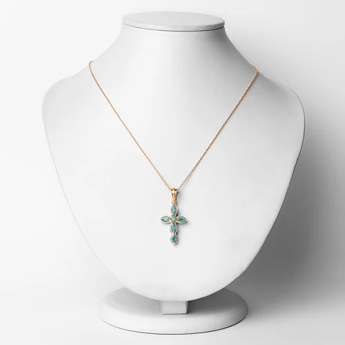 18K Yellow Gold Plated 0.84 Carat Genuine Emerald .925 Sterling Silver Pendant - Image 12