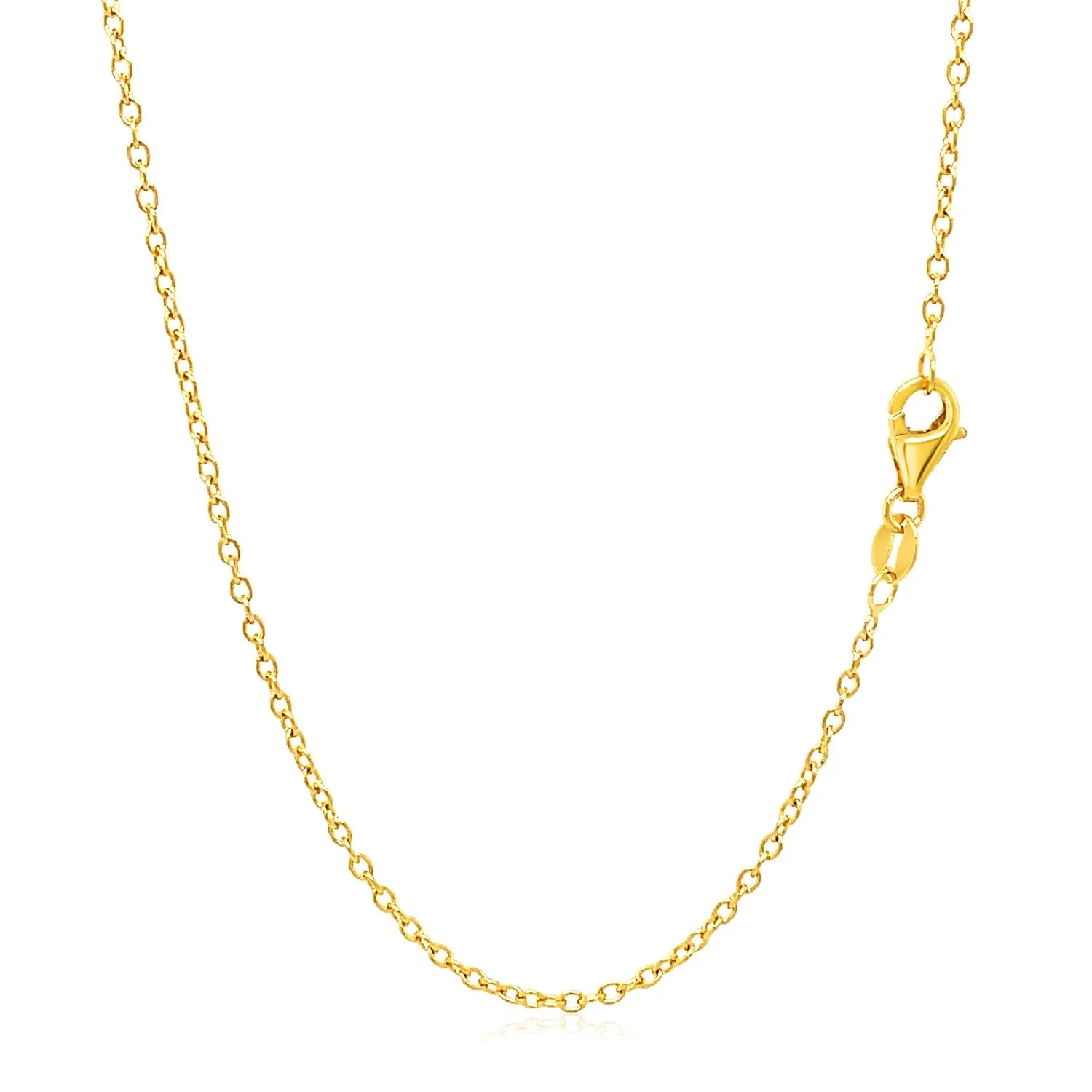 18k Yellow Gold Round Cable Link Chain 1.5mm - Image 8
