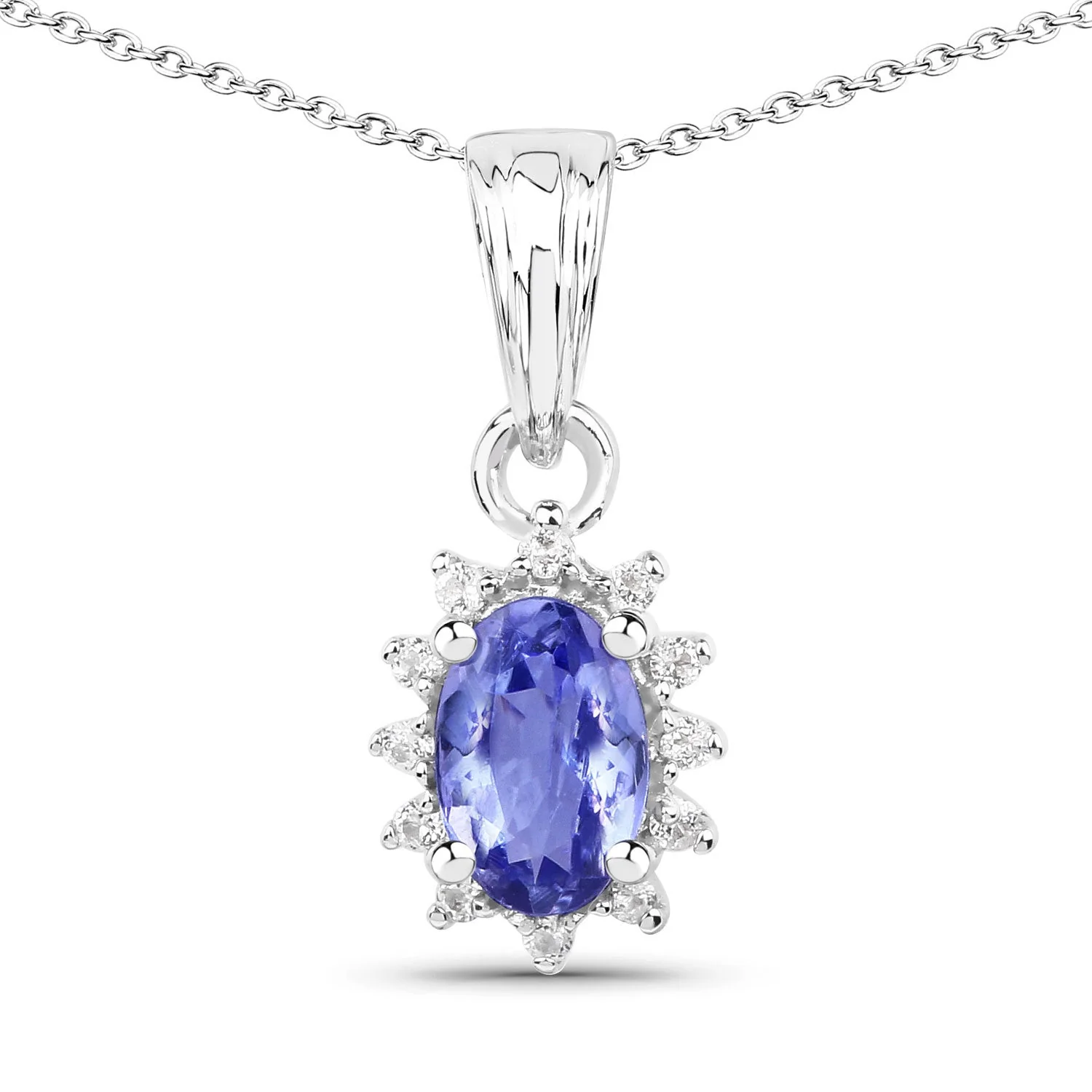 2.00 Carat Genuine Tanzanite and White Topaz .925 Sterling Silver Jewelry Set - Image 3