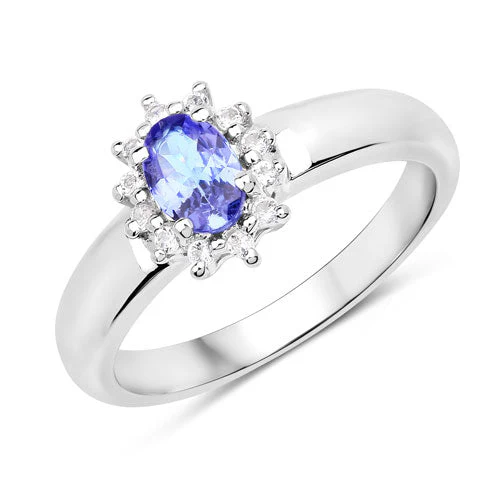 2.00 Carat Genuine Tanzanite and White Topaz .925 Sterling Silver Jewelry Set - Image 6