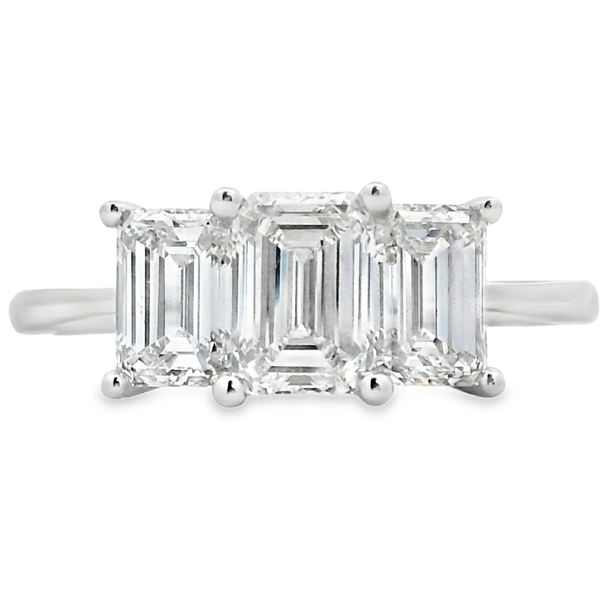 2.00ct Lab Grown Diamond 3 Stone Ring 14KT White Gold