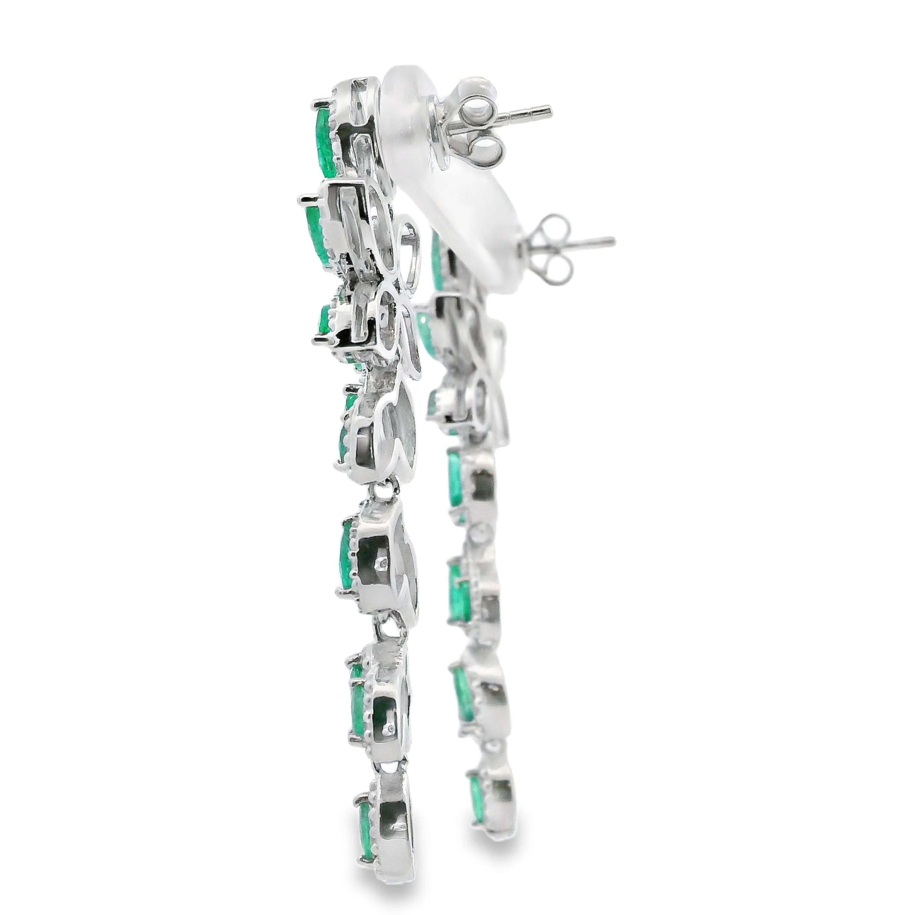 2.02ct Emerald Zircon Dangle Earrings Sterling Silver - Image 2