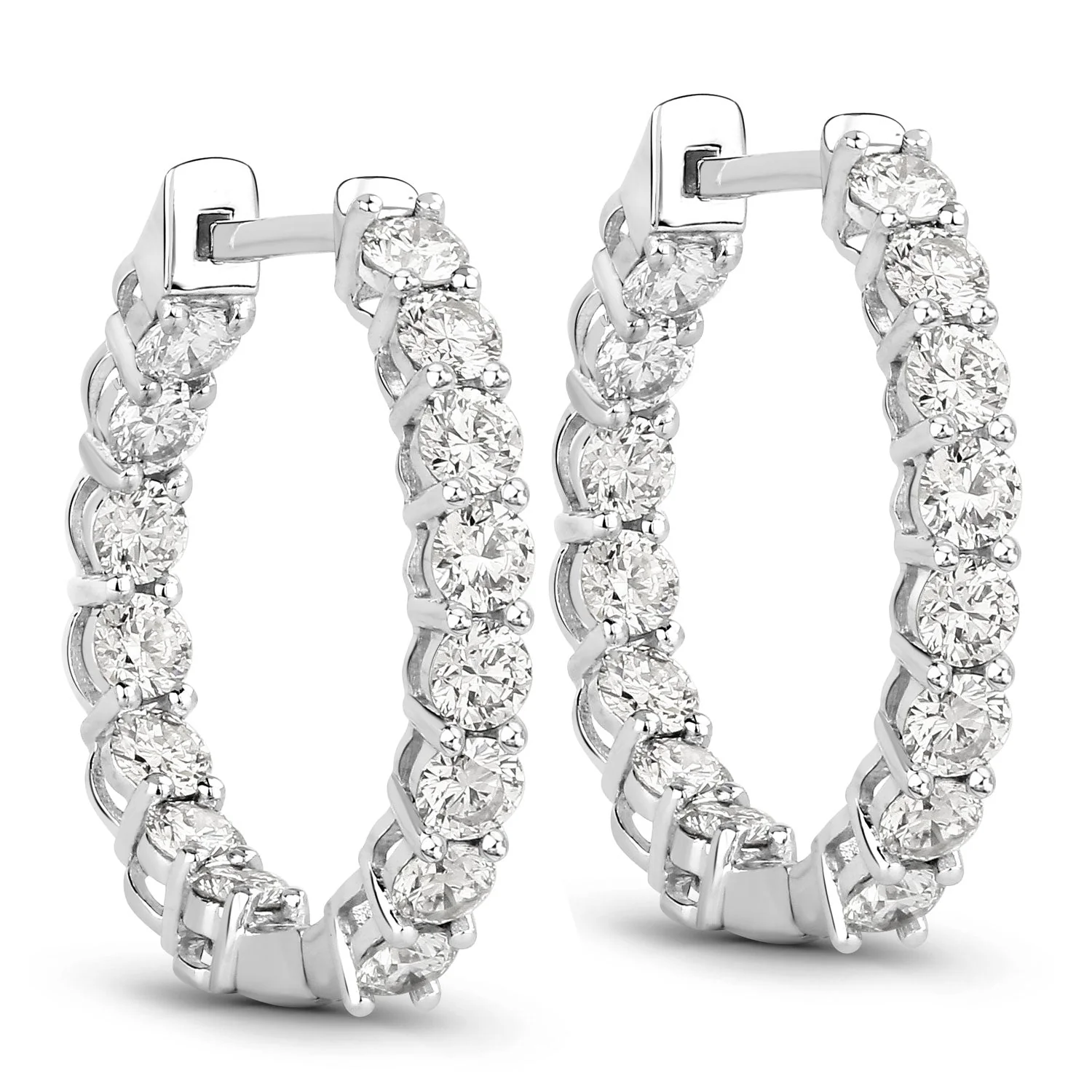 2.04 Carat Genuine Lab Grown Diamond 14K White Gold Earrings