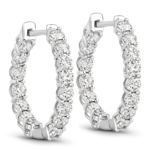 2.04 Carat Genuine Lab Grown Diamond 14K White Gold Earrings - Image 3