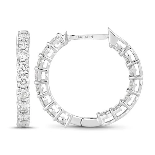 2.04 Carat Genuine Lab Grown Diamond 14K White Gold Earrings - Image 4