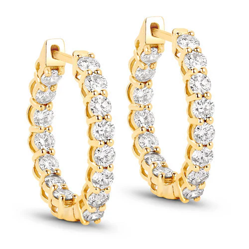2.04 Carat Genuine Lab Grown Diamond 14K Yellow Gold Earrings - Image 3