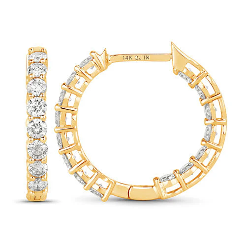 2.04 Carat Genuine Lab Grown Diamond 14K Yellow Gold Earrings - Image 4