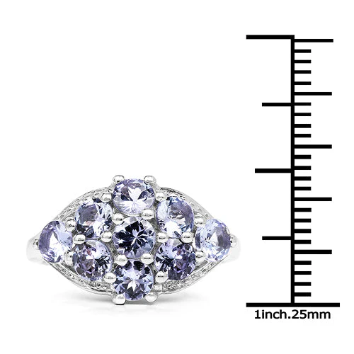 2.07 Carat Genuine Tanzanite .925 Sterling Silver Ring - Image 7