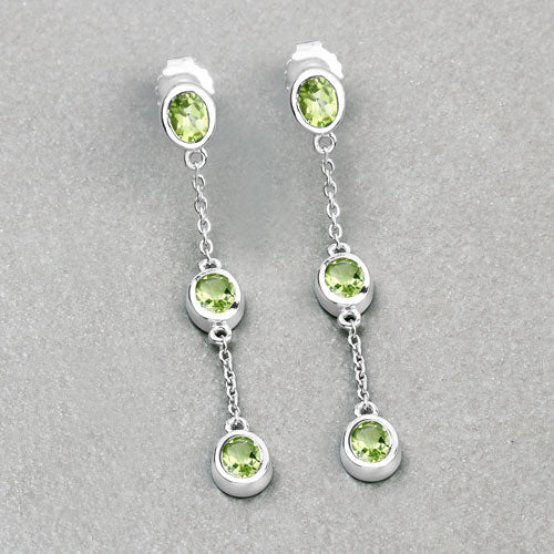 2.10 Carat Genuine Peridot .925 Sterling Silver Earrings - Image 8
