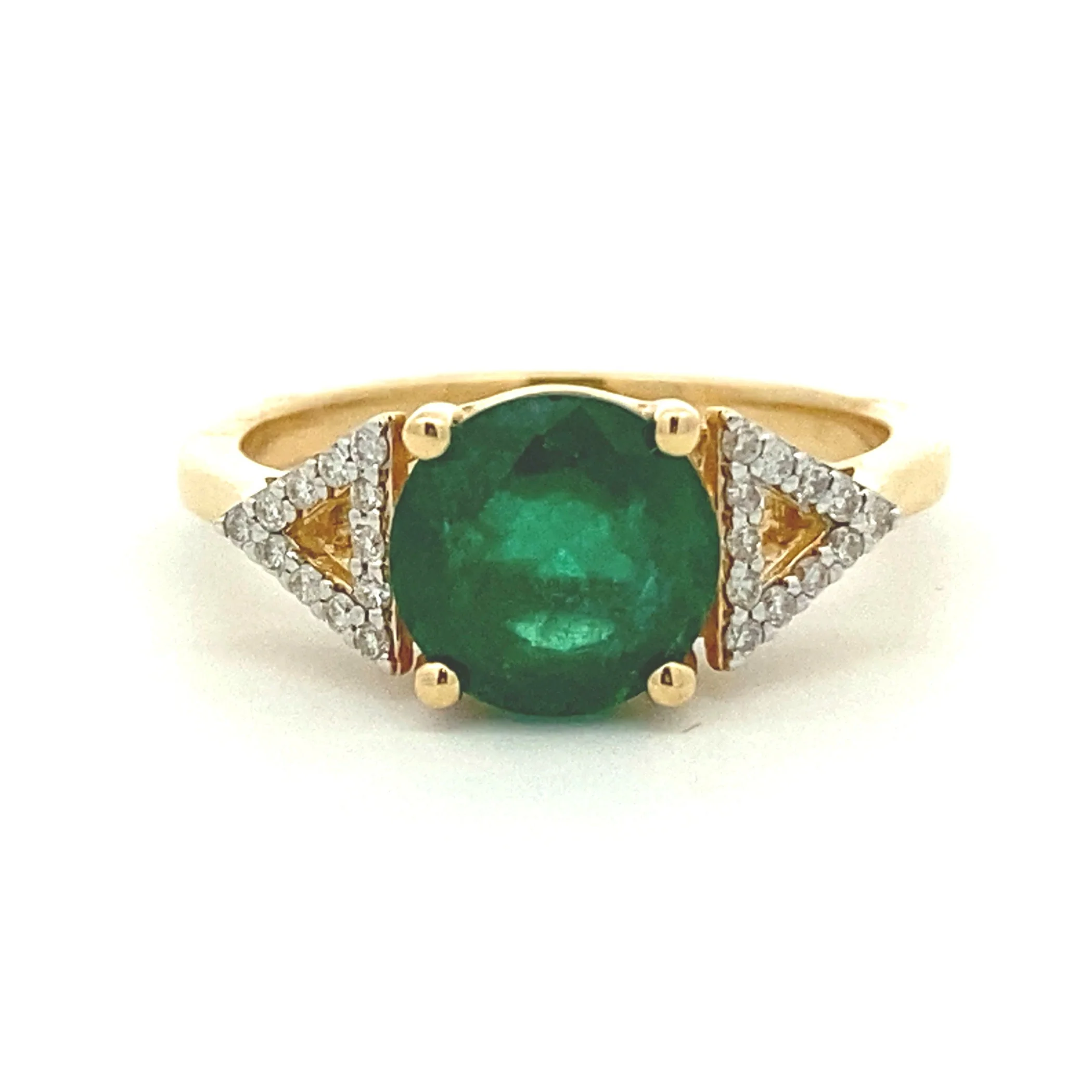 2.12ct Emerald Diamond Ring 14KT Yellow Gold