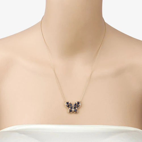 2.16 Carat Genuine Blue Sapphire and White Zircon .925 Sterling Silver Necklace - Image 10