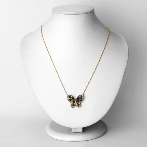 2.16 Carat Genuine Blue Sapphire and White Zircon .925 Sterling Silver Necklace - Image 6