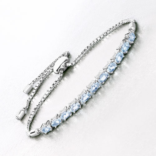 2.20 Carat Genuine Aquamarine .925 Sterling Silver Bracelet - Image 7