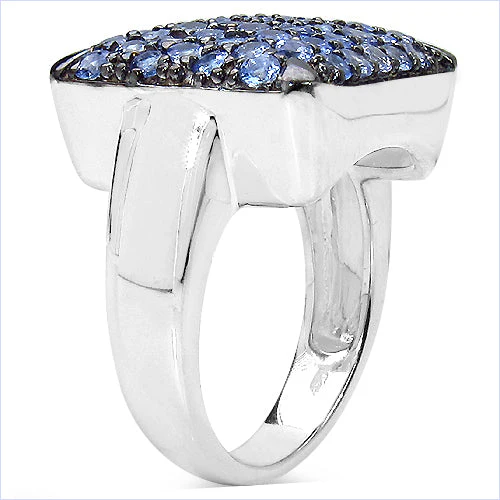 2.21 Carat Genuine Tanzanite .925 Sterling Silver Ring - Image 6