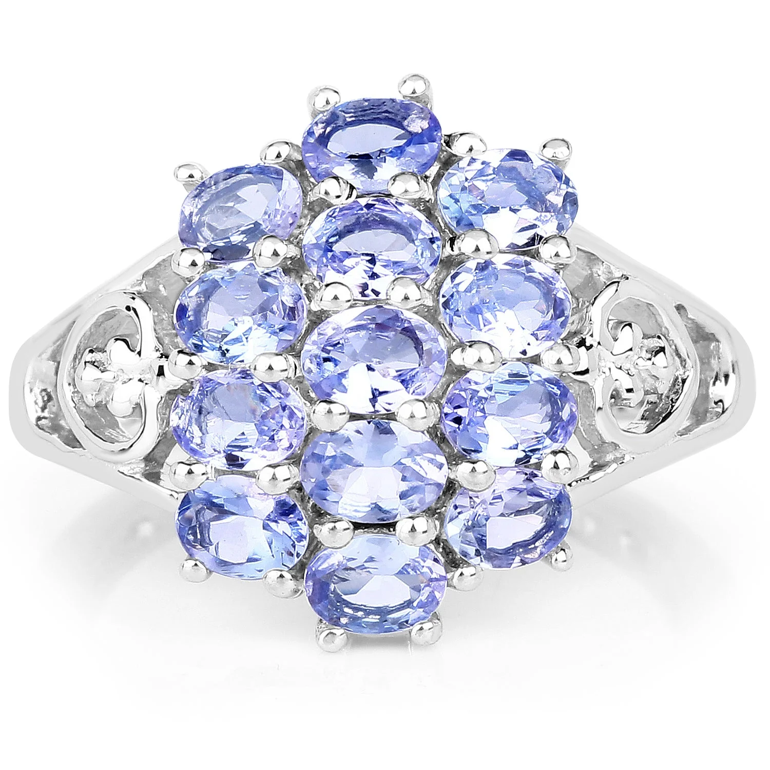 2.21 Carat Genuine Tanzanite .925 Sterling Silver Ring - Image 3
